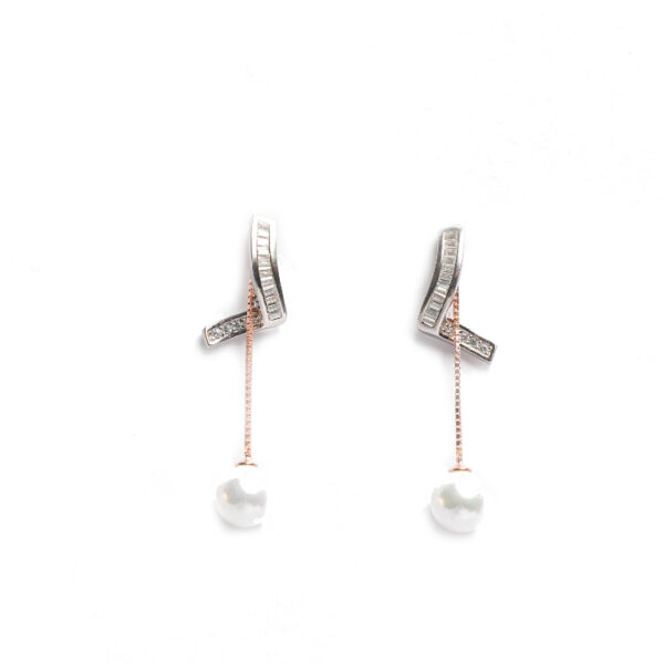 Twisted Pearl Drop Earrings - Image 2