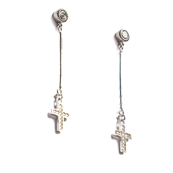 Radiant Cross Dangle Earrings - Image 2