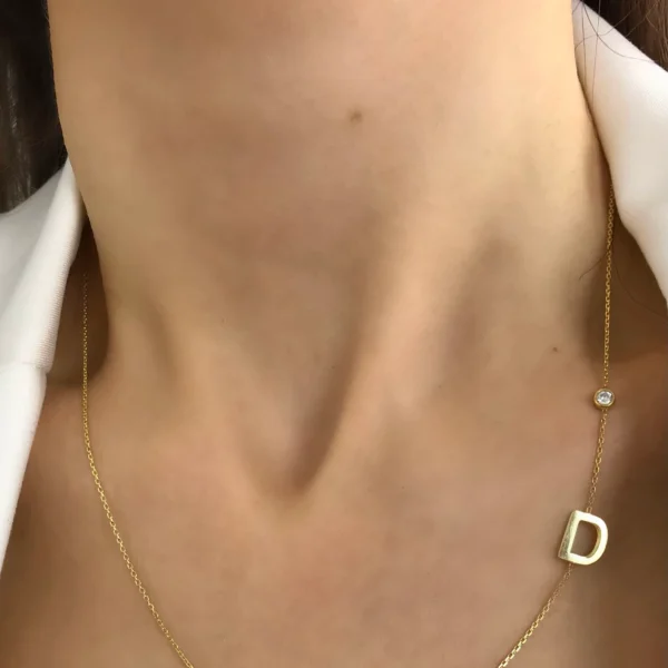Diamond Dot Letter Necklace - Copy - Image 2